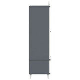 Armoire Tableau Noir avec porte Gris et blanc Bois d'ingénierie