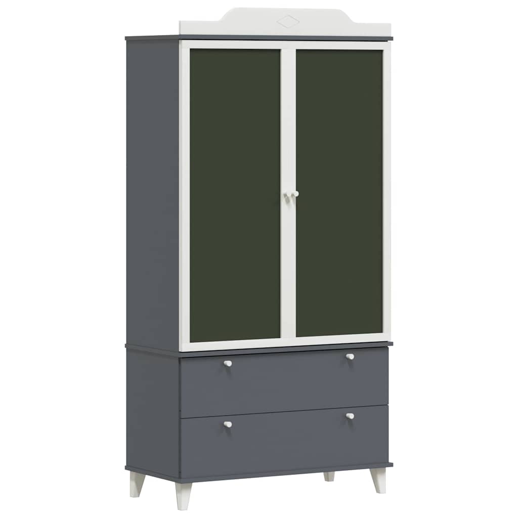 Armoire Tableau Noir avec porte Gris et blanc Bois d'ingénierie