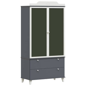 Armoire Tableau Noir avec porte Gris et blanc Bois d'ingénierie