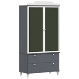 Armoire Tableau Noir avec porte Gris et blanc Bois d'ingénierie