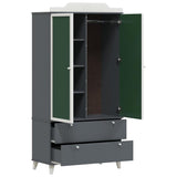 Armoire Tableau Noir avec porte Gris et blanc Bois d'ingénierie