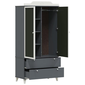 Armoire Tableau Noir avec porte Gris et blanc Bois d'ingénierie