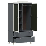 Armoire Tableau Noir avec porte Gris et blanc Bois d'ingénierie