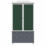 Armoire Tableau Noir avec porte Gris et blanc Bois d'ingénierie