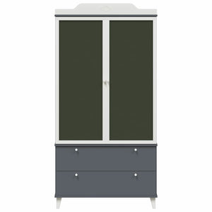 Armoire Tableau Noir avec porte Gris et blanc Bois d'ingénierie