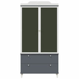 Armoire Tableau Noir avec porte Gris et blanc Bois d'ingénierie