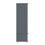 Armoire Tableau Noir avec porte Gris et blanc Bois d'ingénierie