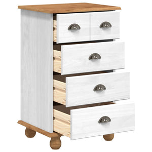 Commode ASKIM Blanc 45.8 x 40 x 79 cm Bois de pin massif