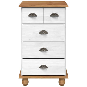 Commode ASKIM Blanc 45.8 x 40 x 79 cm Bois de pin massif
