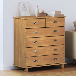 Commode ASKIM Marron 91 x 40 x 95,5 cm Bois de pin massif