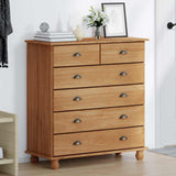 Commode ASKIM Marron 91 x 40 x 95,5 cm Bois de pin massif
