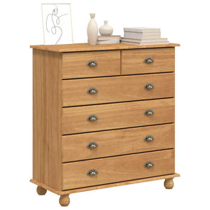 Commode ASKIM Marron 91 x 40 x 95,5 cm Bois de pin massif