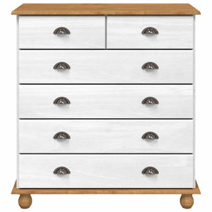 Commode ASKIM Blanc 91 x 40 x 95,5 cm Bois de pin massif