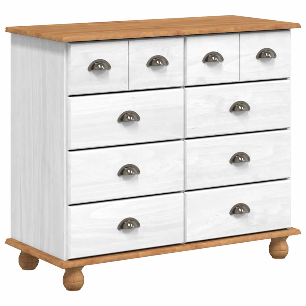 Commode ASKIM Blanc 91 x 40 x 79 cm Bois de pin massif