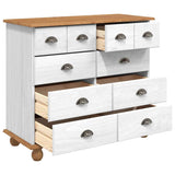 Commode ASKIM Blanc 91 x 40 x 79 cm Bois de pin massif