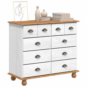 Commode ASKIM Blanc 91 x 40 x 79 cm Bois de pin massif