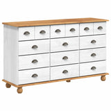 Commode ASKIM Blanc 79 x 40 x 133,5 cm Bois de pin massif