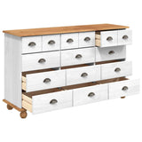 Commode ASKIM Blanc 79 x 40 x 133,5 cm Bois de pin massif