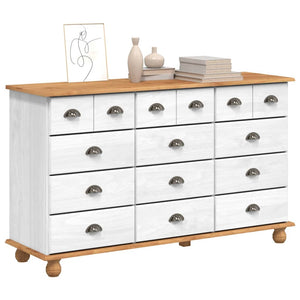 Commode ASKIM Blanc 79 x 40 x 133,5 cm Bois de pin massif