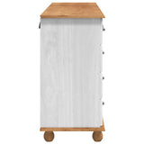 Commode ASKIM Blanc 79 x 40 x 133,5 cm Bois de pin massif