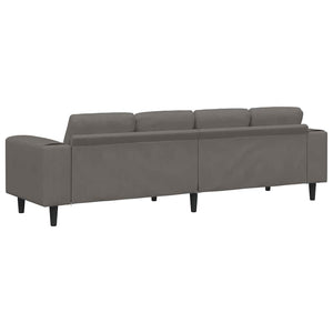 Sofa en tissu Gris clair 208 cm Tissu en velours côtelé