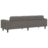 Sofa en tissu Gris clair 208 cm Tissu en velours côtelé