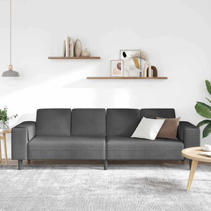 Sofa en tissu avec coussin Gris foncé Tissu en velours côtelé