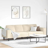Sofa en tissu avec coussin Crème 208 cm Tissu en velours côtelé