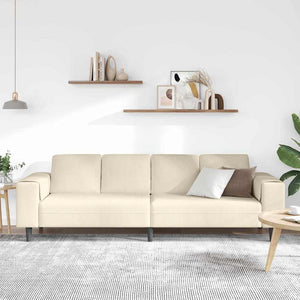 Sofa en tissu avec coussin Crème 208 cm Tissu en velours côtelé
