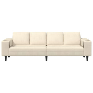Sofa en tissu avec coussin Crème 208 cm Tissu en velours côtelé