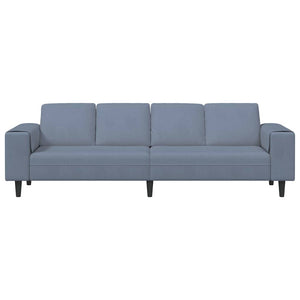 Sofa en tissu avec coussin Bleu 208 cm Tissu en velours côtelé