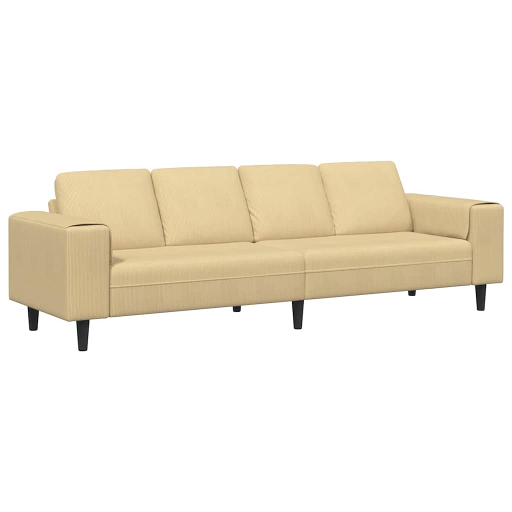 Sofa en tissu Vert gris 208 cm Tissu en velours côtelé
