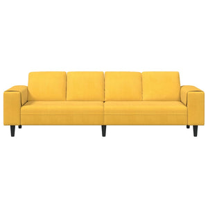 Sofa en tissu avec coussin Jaune clair Tissu en velours côtelé