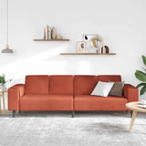 Sofa en tissu avec coussin Rouge orange Tissu en velours côtelé
