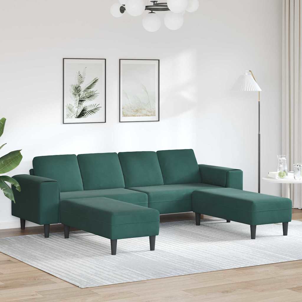 Ensemble de Canapés Vert foncé Velours