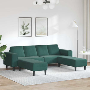 Ensemble de Canapés Vert foncé Velours