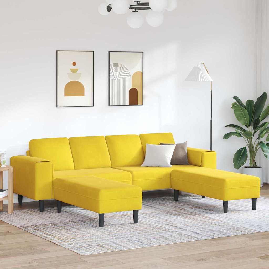 Ensemble de Canapés Jaune Velours