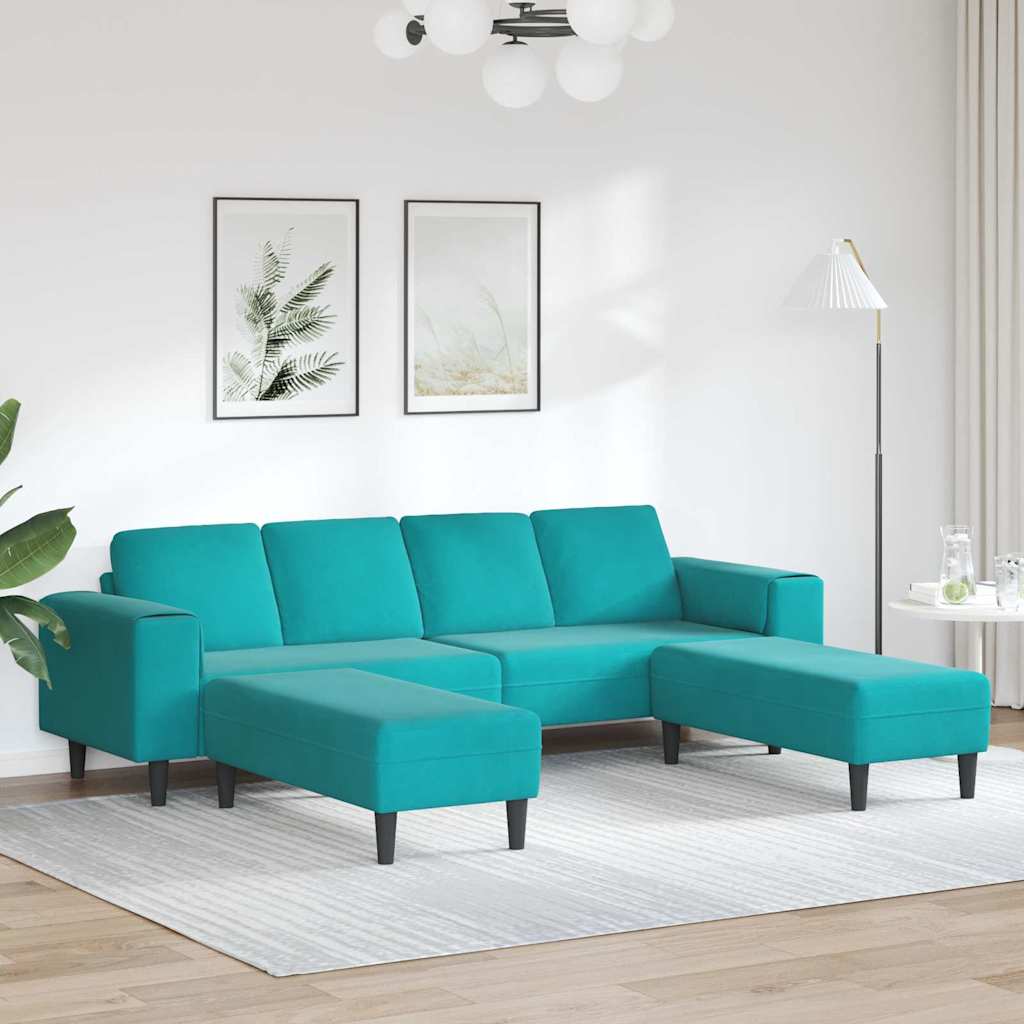 Ensemble de Canapés Turquoise Velours