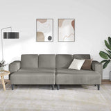 Sofa en tissu avec coussin Gris clair Tissu en velours côtelé