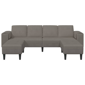 Sofa en tissu avec coussin Gris clair Tissu en velours côtelé