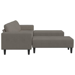 Sofa en tissu avec coussin Gris clair Tissu en velours côtelé