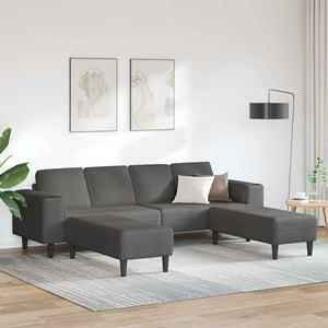 Sofa en tissu avec coussin Gris foncé Tissu en velours côtelé