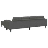Sofa en tissu avec coussin Gris foncé Tissu en velours côtelé