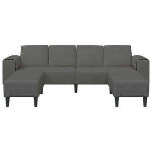 Sofa en tissu avec coussin Gris foncé Tissu en velours côtelé