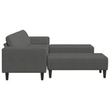 Sofa en tissu avec coussin Gris foncé Tissu en velours côtelé