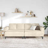 Sofa en tissu avec coussin Crème 208 cm Tissu en velours côtelé