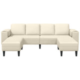 Sofa en tissu avec coussin Crème 208 cm Tissu en velours côtelé