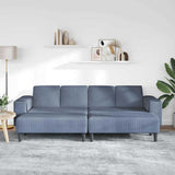 Sofa en tissu avec coussin Bleu Tissu en velours côtelé