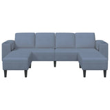 Sofa en tissu avec coussin Bleu Tissu en velours côtelé