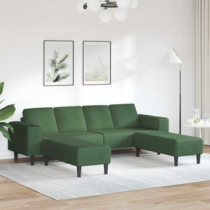 Sofa en tissu avec coussin Vert foncé Tissu en velours côtelé